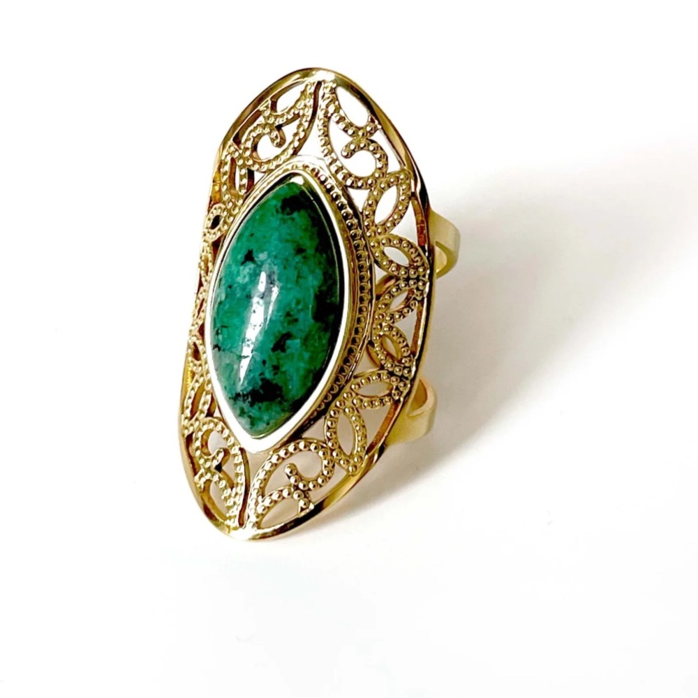 NEW! Gold and Green Statement Ring